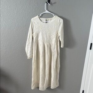 Zara Cream Embroidered Dress